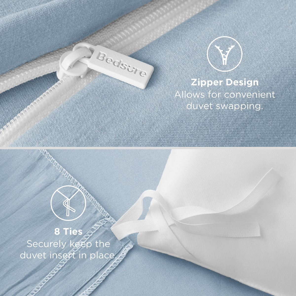 Color-fast dyeing keeps Bedsure Celestial Blue looking vibrant and fade-resistant.