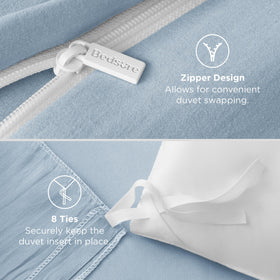 Color-fast dyeing keeps Bedsure Celestial Blue looking vibrant and fade-resistant.