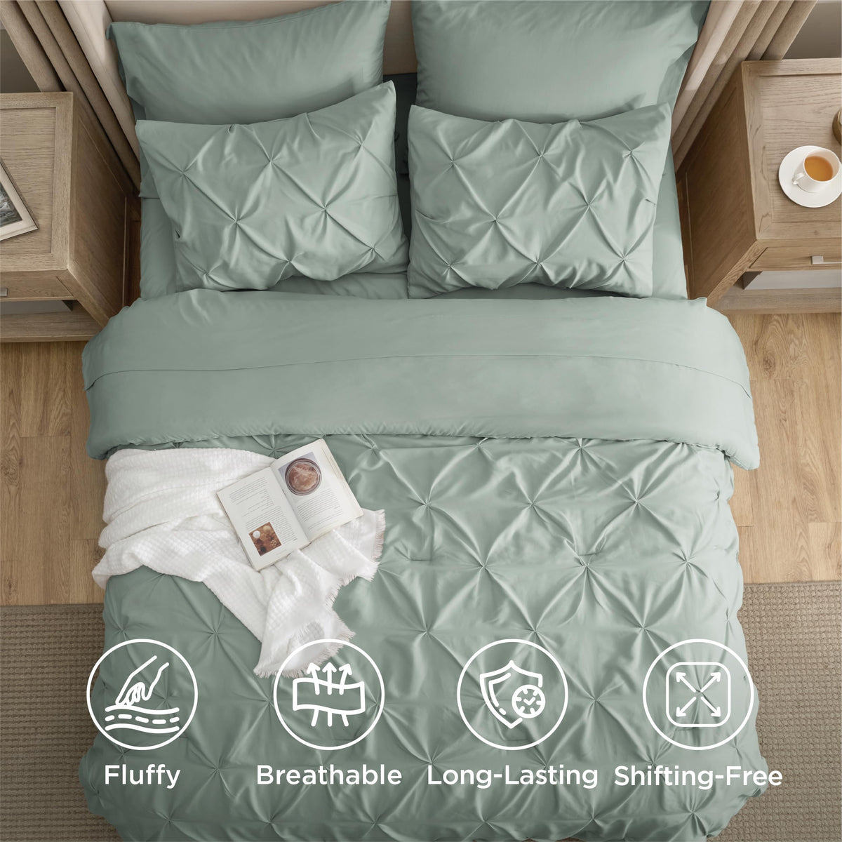 Bedsure comforter bundle packaging showing all-in-one set