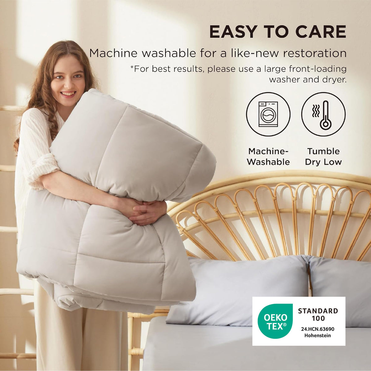 Bedsure durable shell helps maintain shape after washing and daily use
