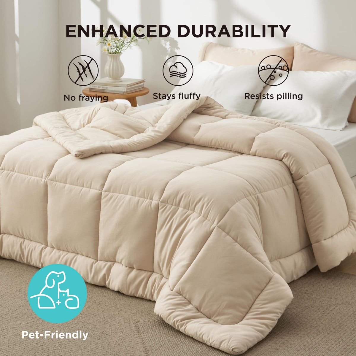Bedsure beige color adds subtle elegance to bedroom