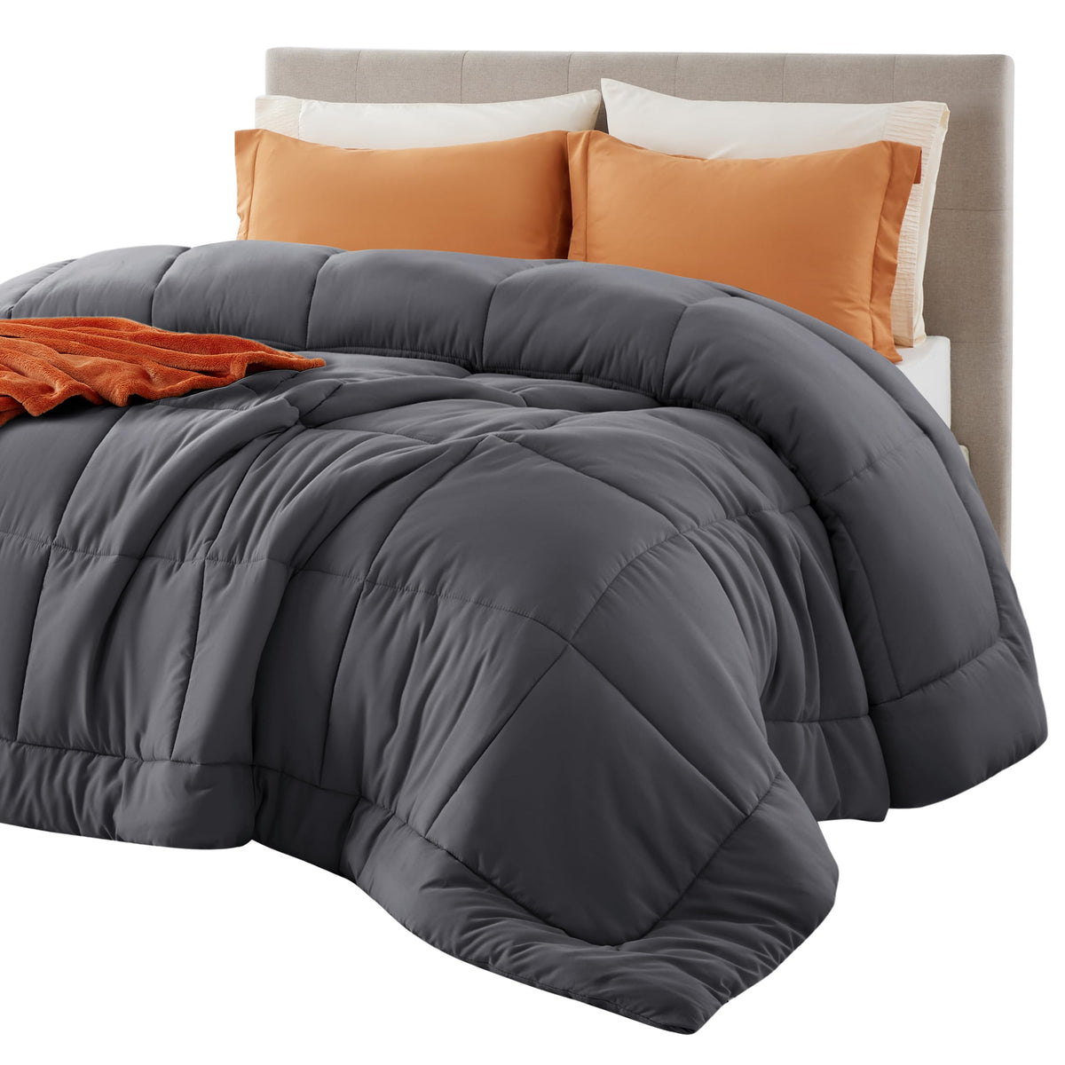 Bedsure Comforter Duvet Insert with box-stitch for even warmth on bed