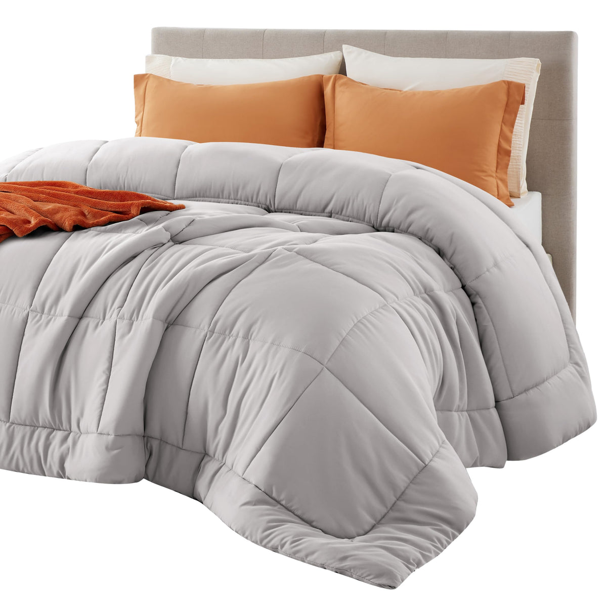 Bedsure Comforter insert close-up reveals plush fill and even stitching for lasting warmth.