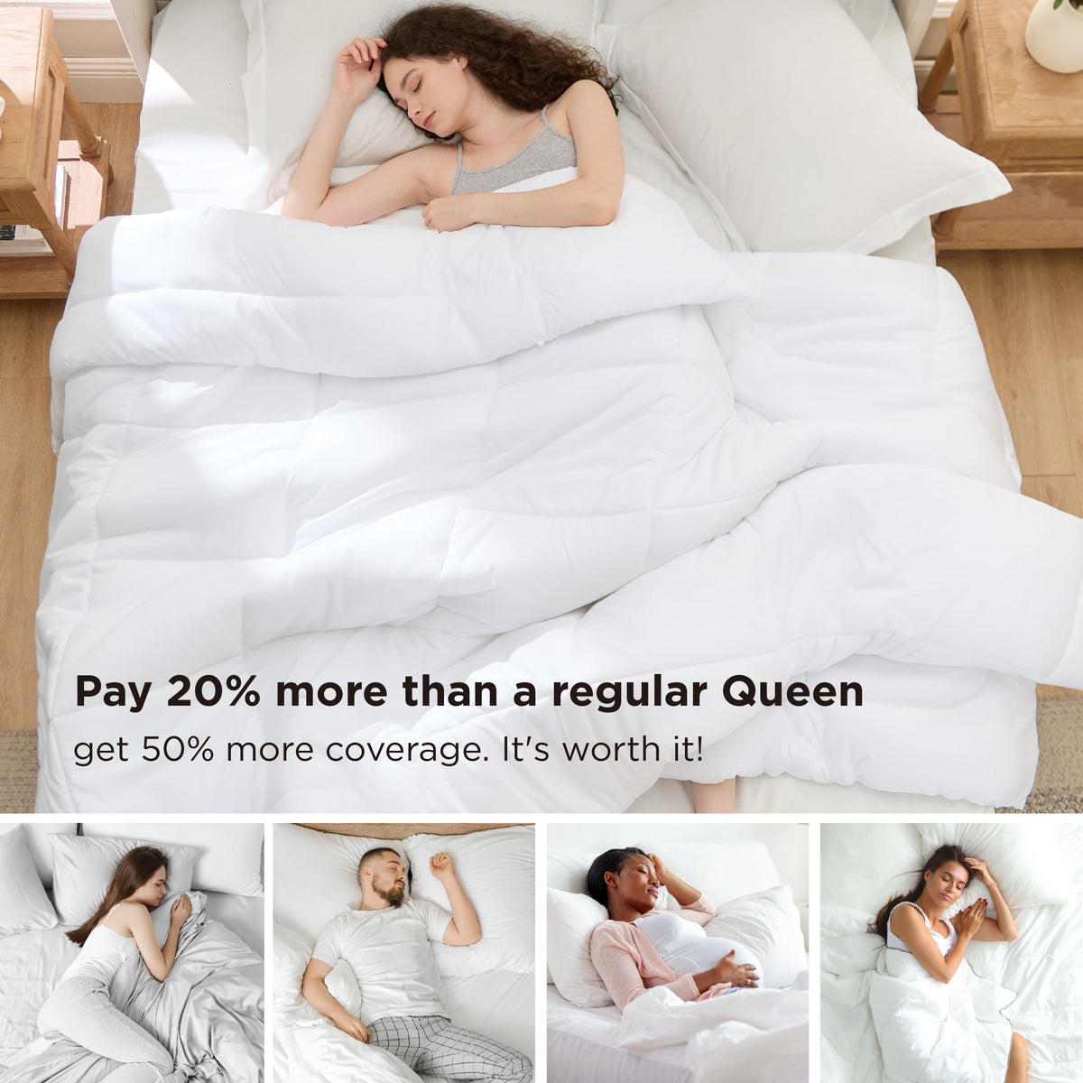 Bedsure comforter duvet insert side fold highlight even fill and comfortable weight.