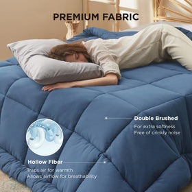 Bedsure comforter insert eight tabs on side shown for secure duvet cover pairing