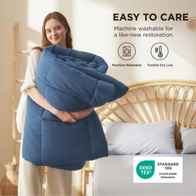 Bedsure queen-size duvet insert on bed with coordinated bedding