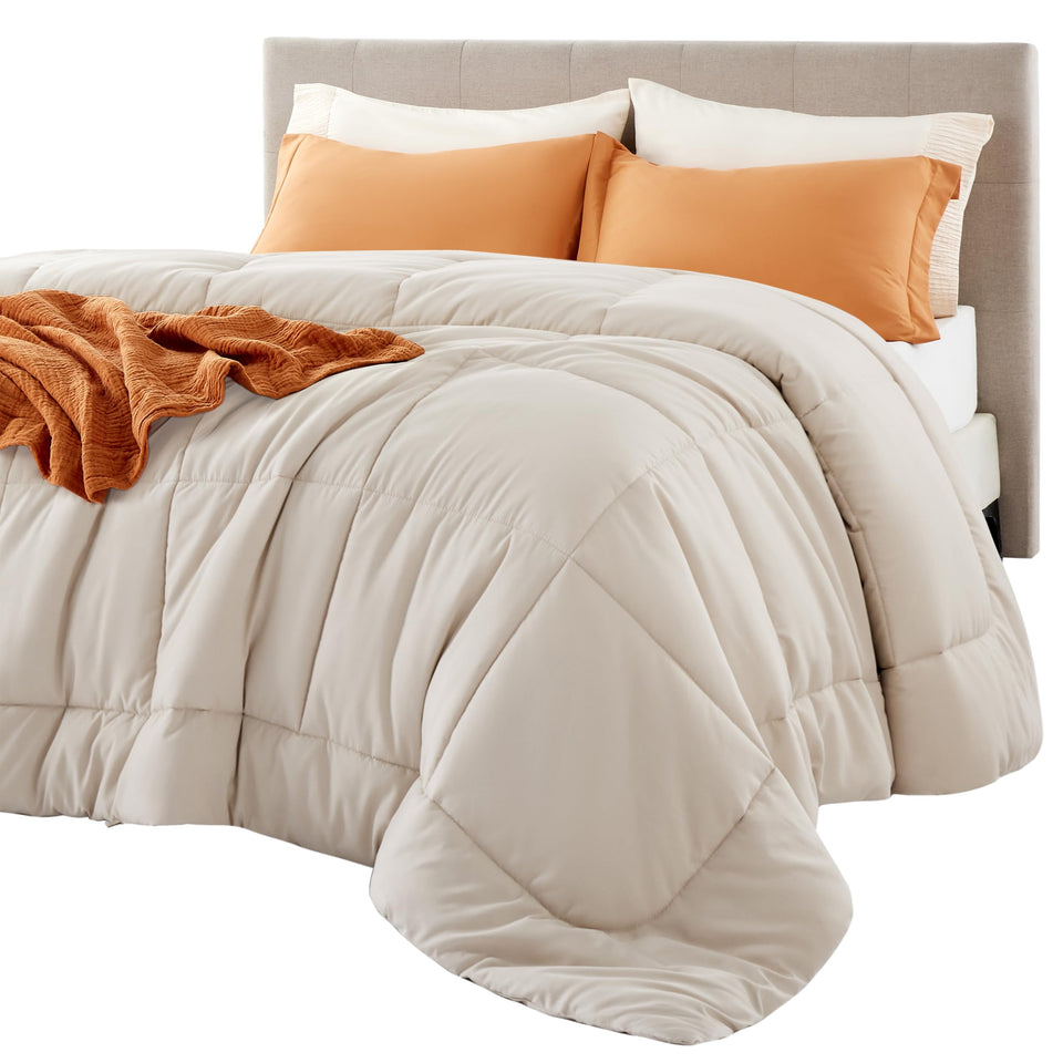 Bedsure comforter queen 88x88 with box-stitch for even loft and warmth