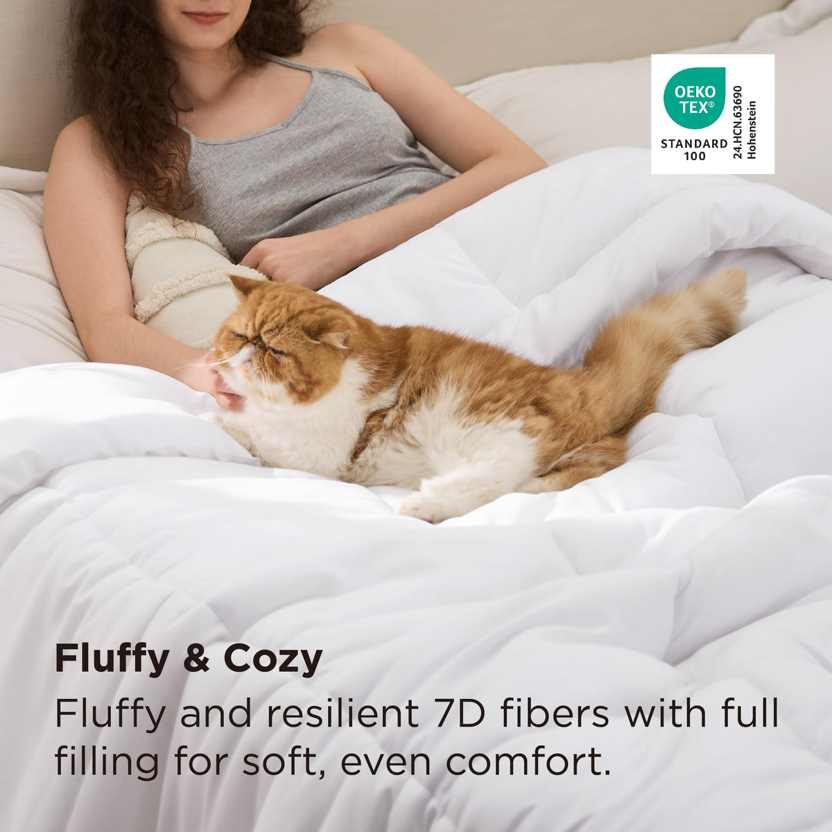 Bedsure comforter queen duvet insert with 7D hollow fiber for plush warmth.