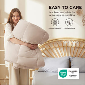 Bedsure queen-size flat view reveals generous coverage and neat edges.