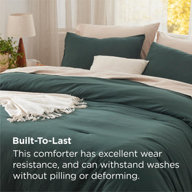 Bedsure comforter reverse color detail adds subtle bed elegance.