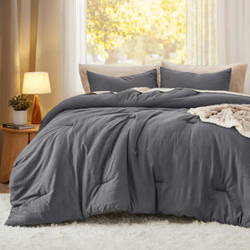 Bedsure comforter reverse side features a contrasting color for versatile styling.