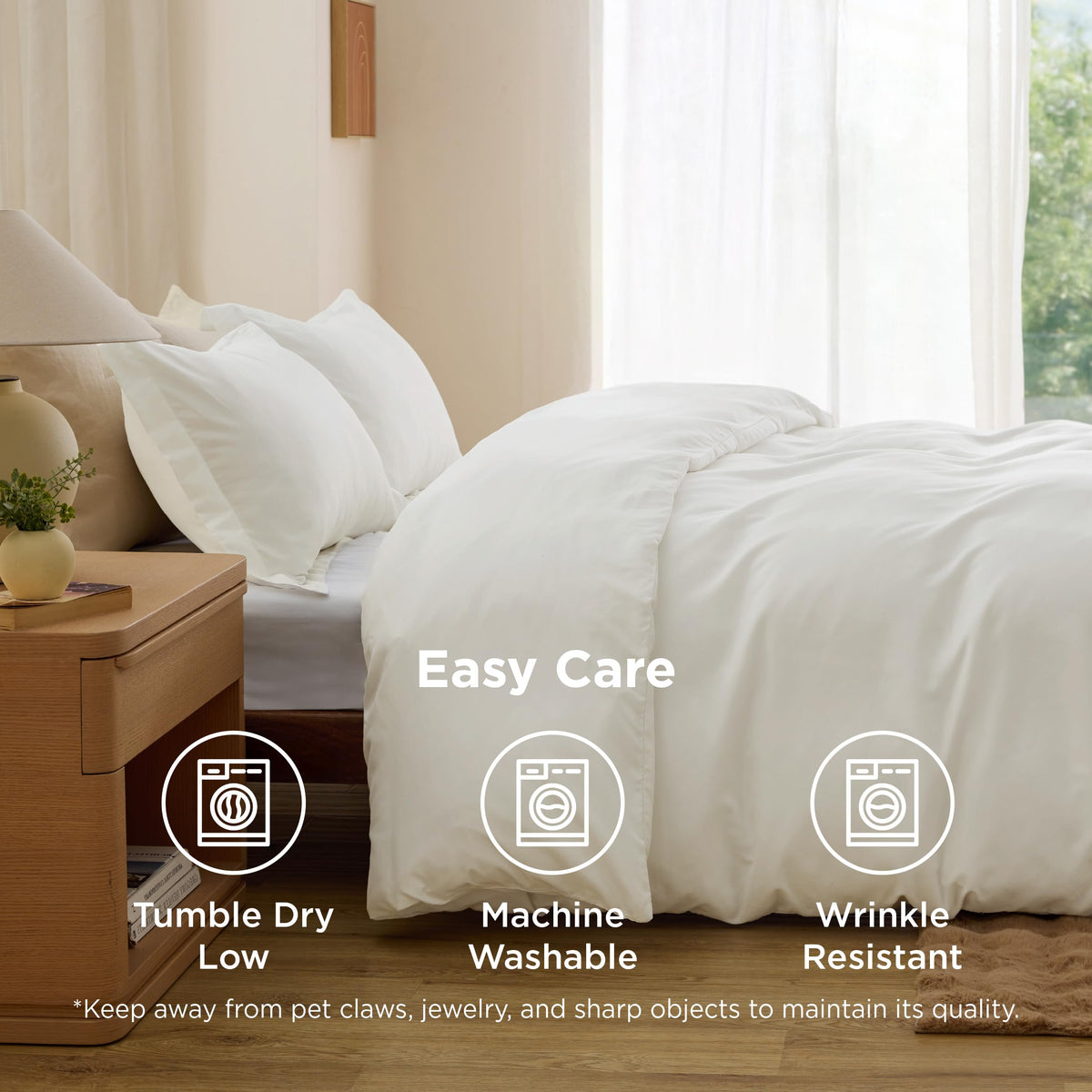 Bedsure duvet cover set includes one duvet cover and two pillow shams.