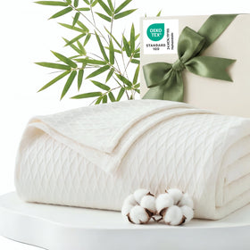 Bedsure Cooling Blanket rayon-bamboo weave texture for breathable cooling