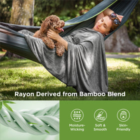Bedsure cooling blanket twin xl on bed illustrating lightweight comfort