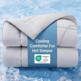 Bedsure cooling comforter king size, double-sided design offering instant cooling for hot sleepers.