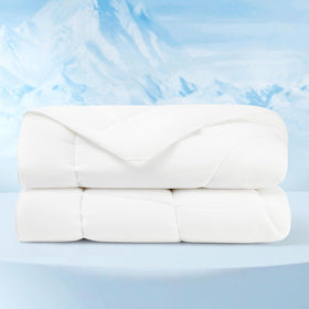 Bedsure cooling comforter king double-sided fabric for instant cooling.