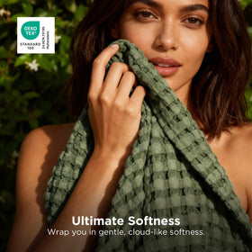 Bedsure blanket closeup texture highlights the waffle weave and softness.
