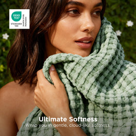 Bedsure packaging of the cooling waffle blanket signals gift-ready option.