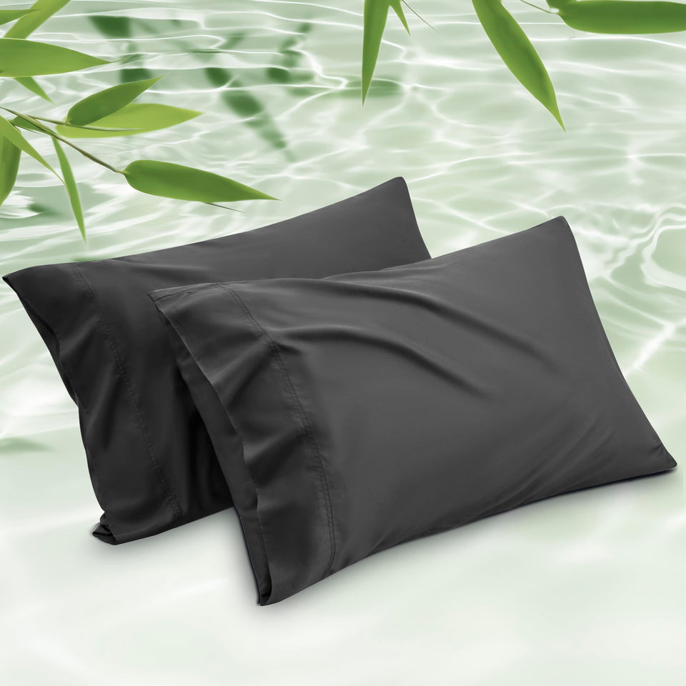 Bedsure cooling king pillowcase set in black fabric for breathable sleep