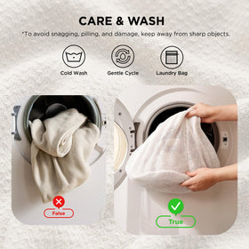Bedsure cotton blanket texture detail highlighting natural fibers