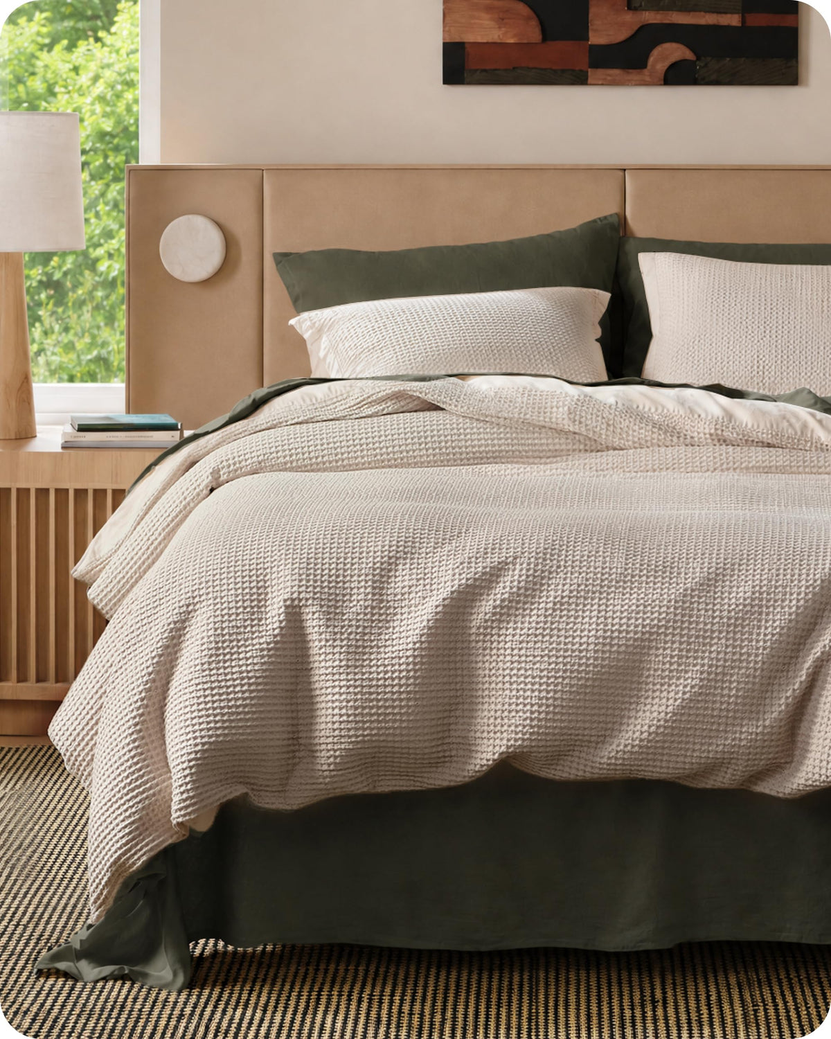 Bedsure cotton duvet cover cal king with waffle texture adding cozy depth