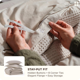 Bedsure duvet cover king eight corner ties for secure duvet placement.