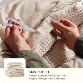 Bedsure king duvet cover hidden buttons for clean secure closure