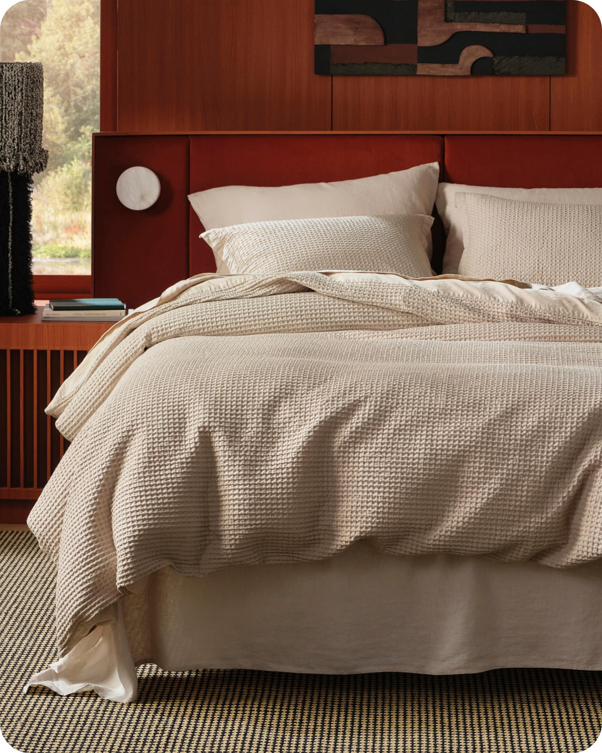 Bedsure queen cotton duvet cover with waffle texture adds subtle luxury and durable comfort.