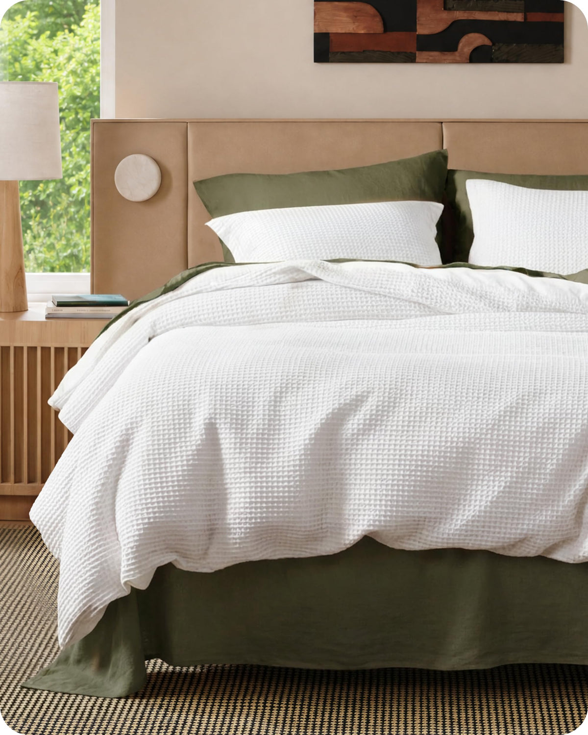 Bedsure duvet cover set with waffle texture adds cozy depth to your bed