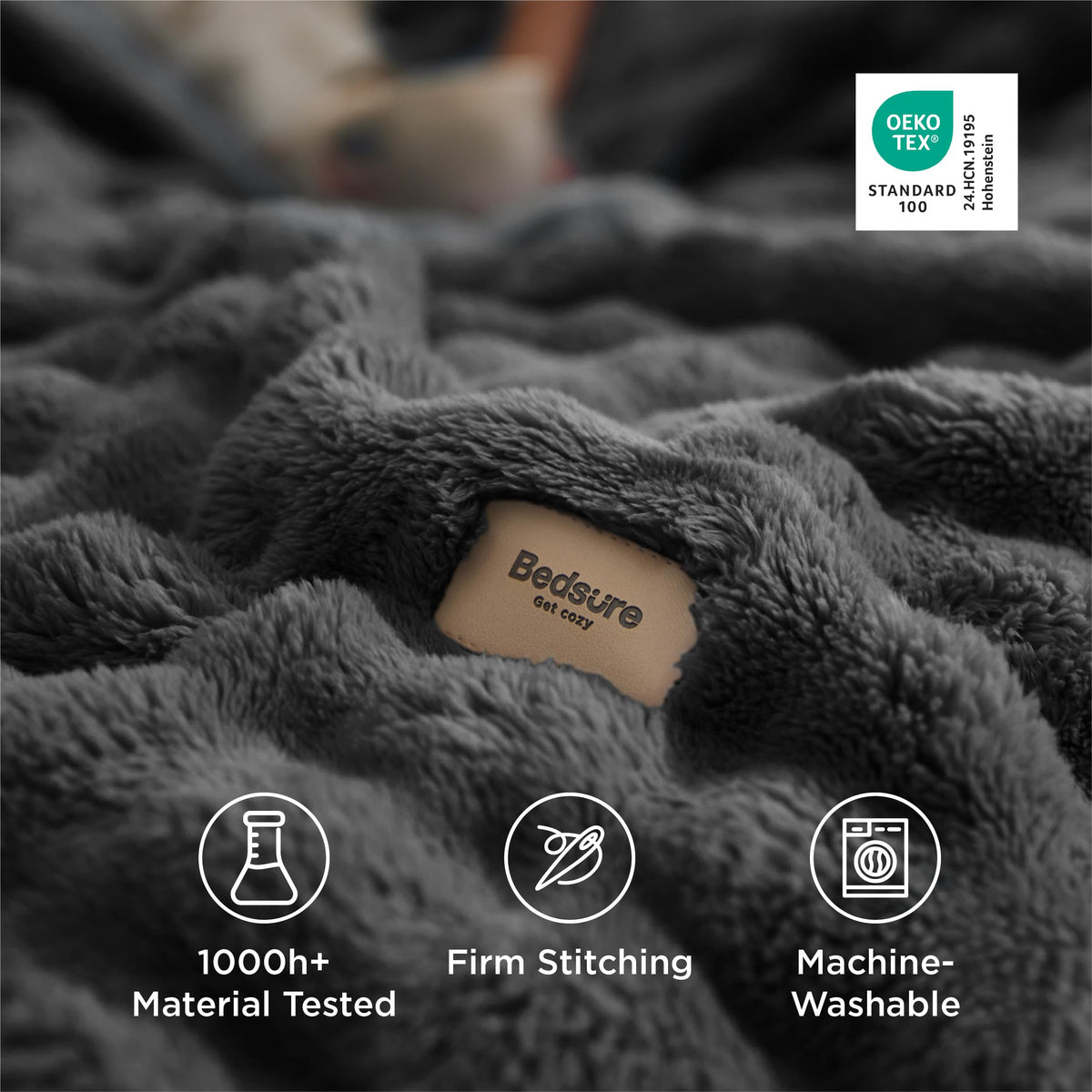 Bedsure couch decor throw enhances living room ambiance with textured style.