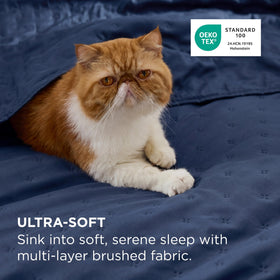 Bedsure coverlet queen navy soft fabric enhances all-season comfort