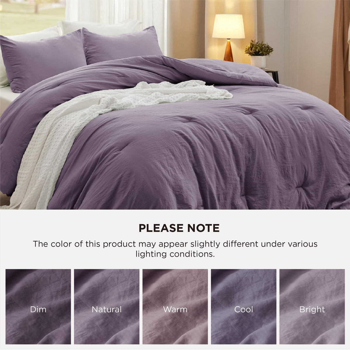 Bedsure cozy bedroom scene inviting relaxed lounging and stylish bedding