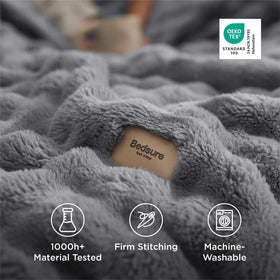 Bedsure cozy-soft blanket serves as a chic bedroom decor accent.