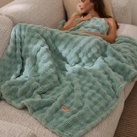 Bedsure cozy throw on a sofa enhances room ambience