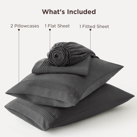 Bedsure dark grey bedding on modern bed stays versatile with decor