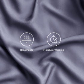 Bedsure dark grey bedding adds hotel-luxe ambiance to bedrooms.