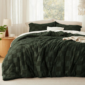 Bedsure dark olive green queen comforter with soft, breathable microfiber.