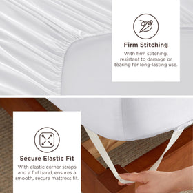 Bedsure deep-pocket fit shown on a thick mattress for secure coverage.