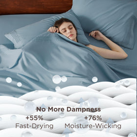 Bedsure queen sheets fit mattresses up to 21 inches for secure coverage.