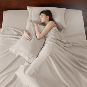 Bedsure bedroom aesthetic shot highlighting calm, breathable linen surface.