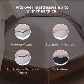 Bedsure flat sheet 90x102 fits queen bed for full coverage.