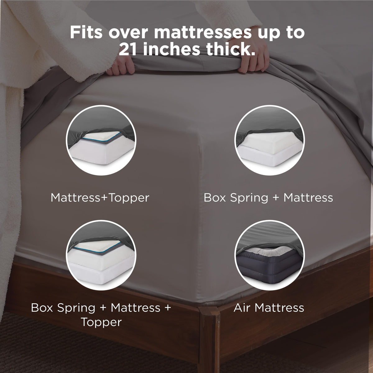 Bedsure flat sheet draped on bed showing full coverage