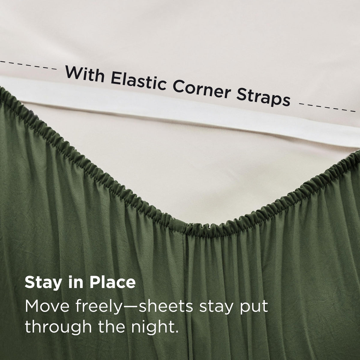 Bedsure deep-pocket queen sheets olive green draped on bed evoke hotel-style luxury and comfort.