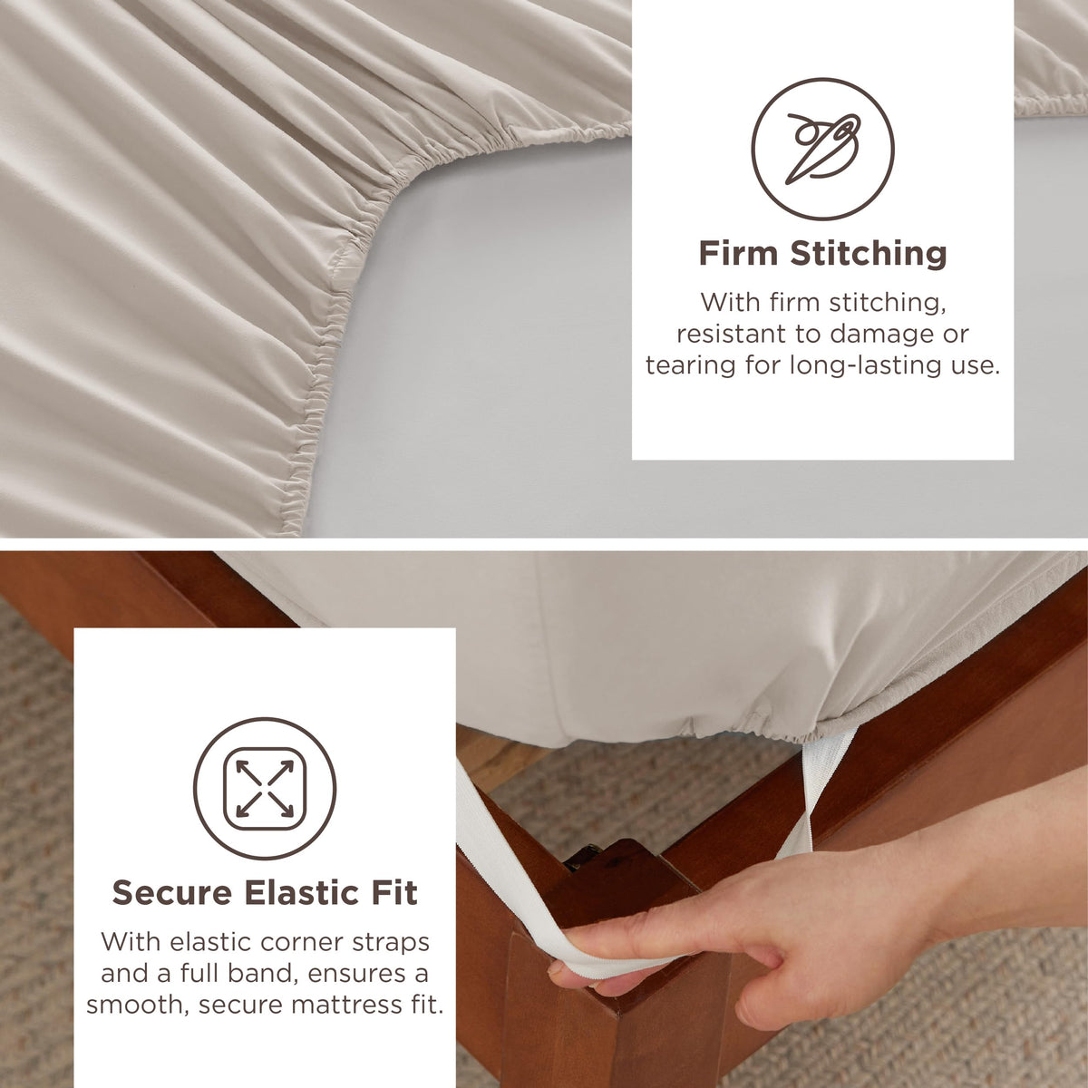 Bedsure deep-pocket queen sheets with pintuck edges adding premium detailing.