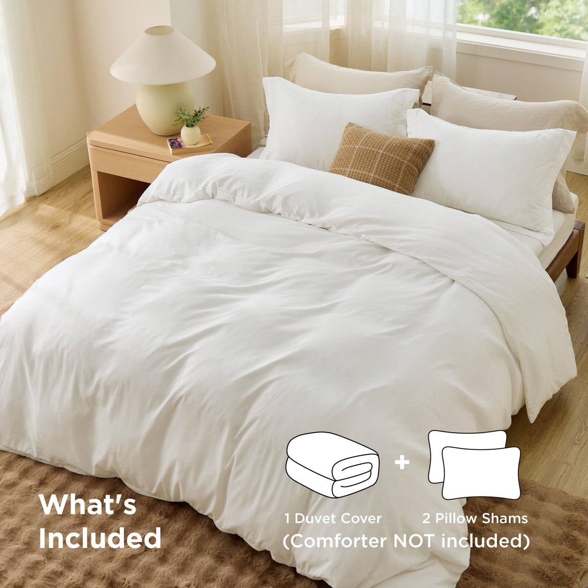 Bedsure double brushed fabric close-up shows velvety softness and breathable texture.