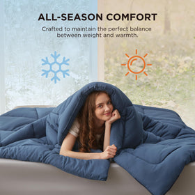 Bedsure down-alternative comforter close-up highlights soft, breathable fill