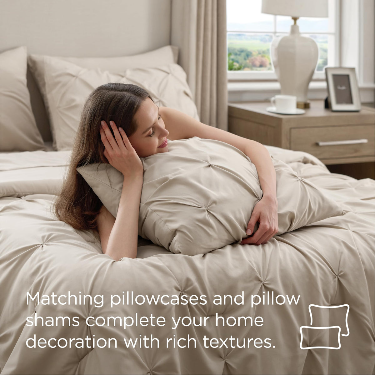 Bedsure down-alternative filling feels soft without noise for peaceful sleep.