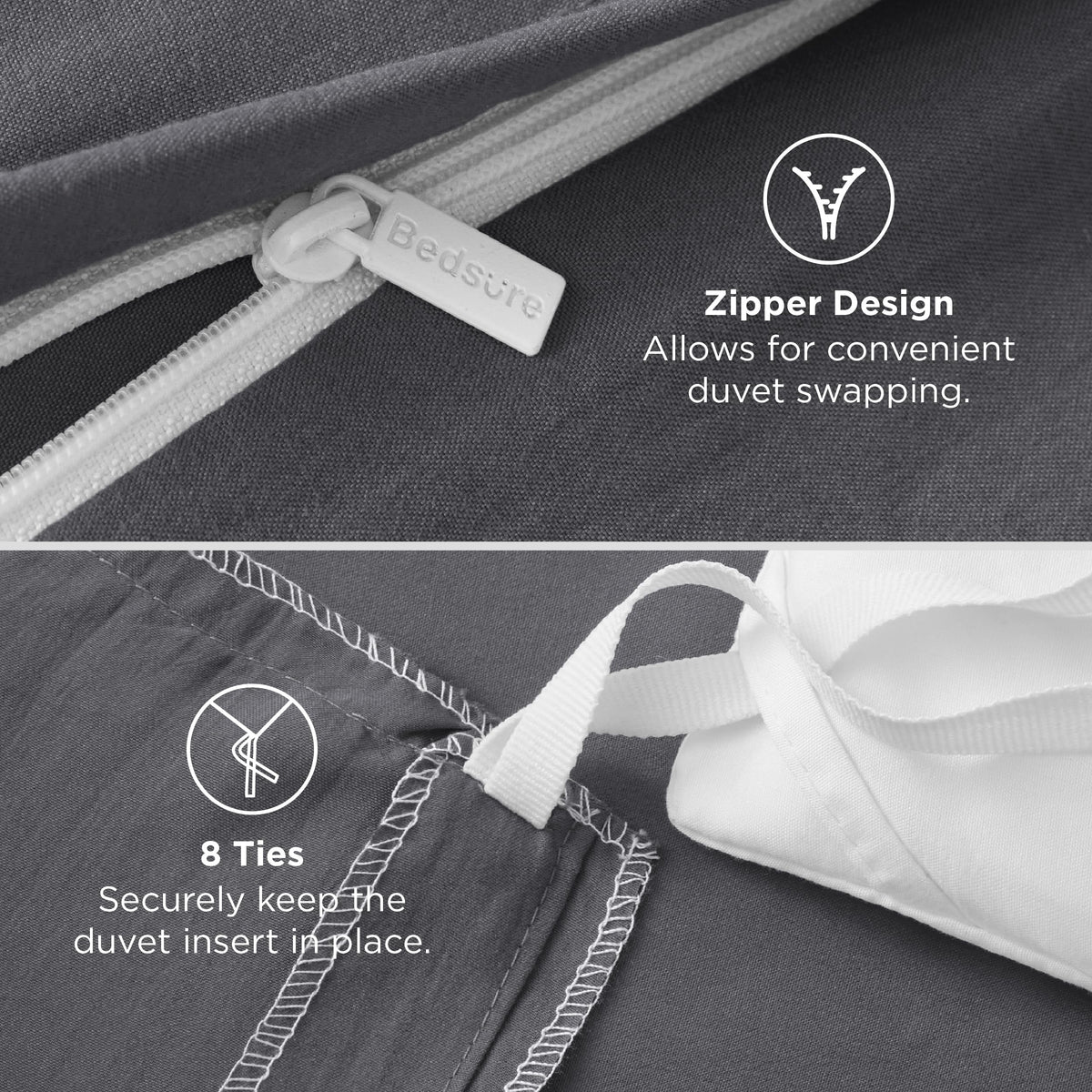 Bedsure durable stitching detail supports long-lasting wear and color integrity.