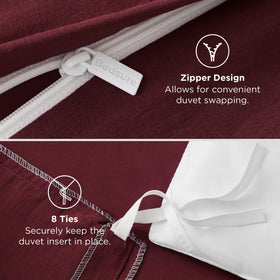 Bedsure duvet cover stitching detail reinforcing durability