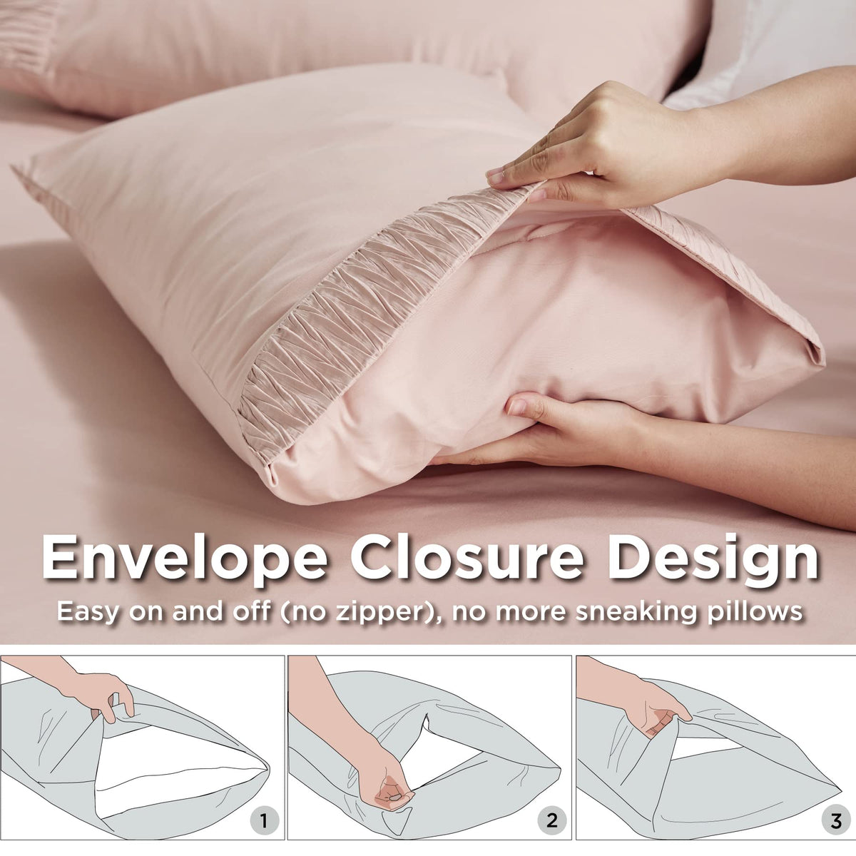 Bedsure dusty pink color tone enhances a soft bedroom aesthetic